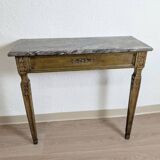 Console en bois laqué à dessus de marbre de style Louis XVI .travail ancien