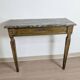 Louis XVI style lacquered wood console with marble top. Antique work