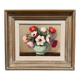 Huile sur toile nature morte bouquet de fleurs XXe