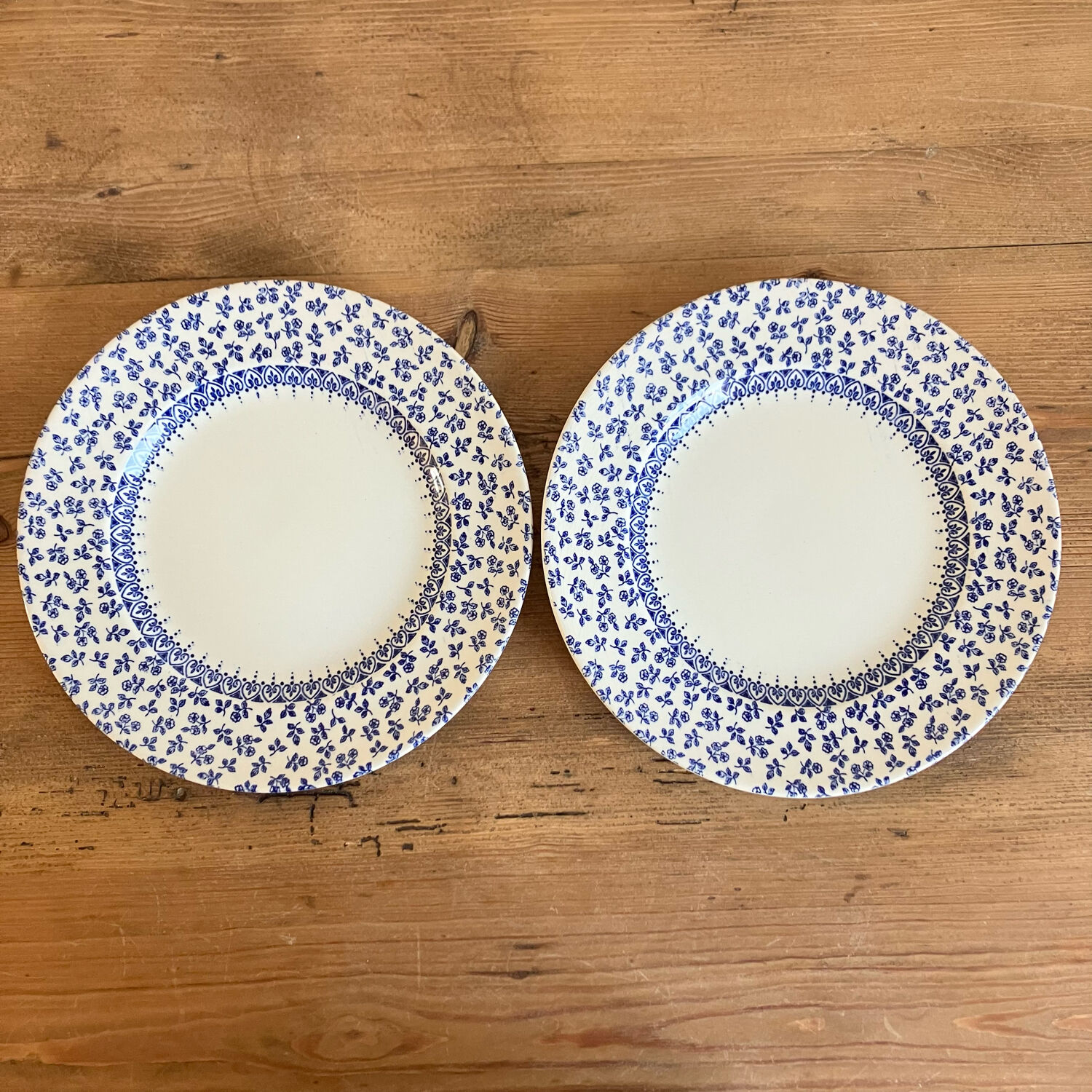 2 EIT English porcelain dessert plates