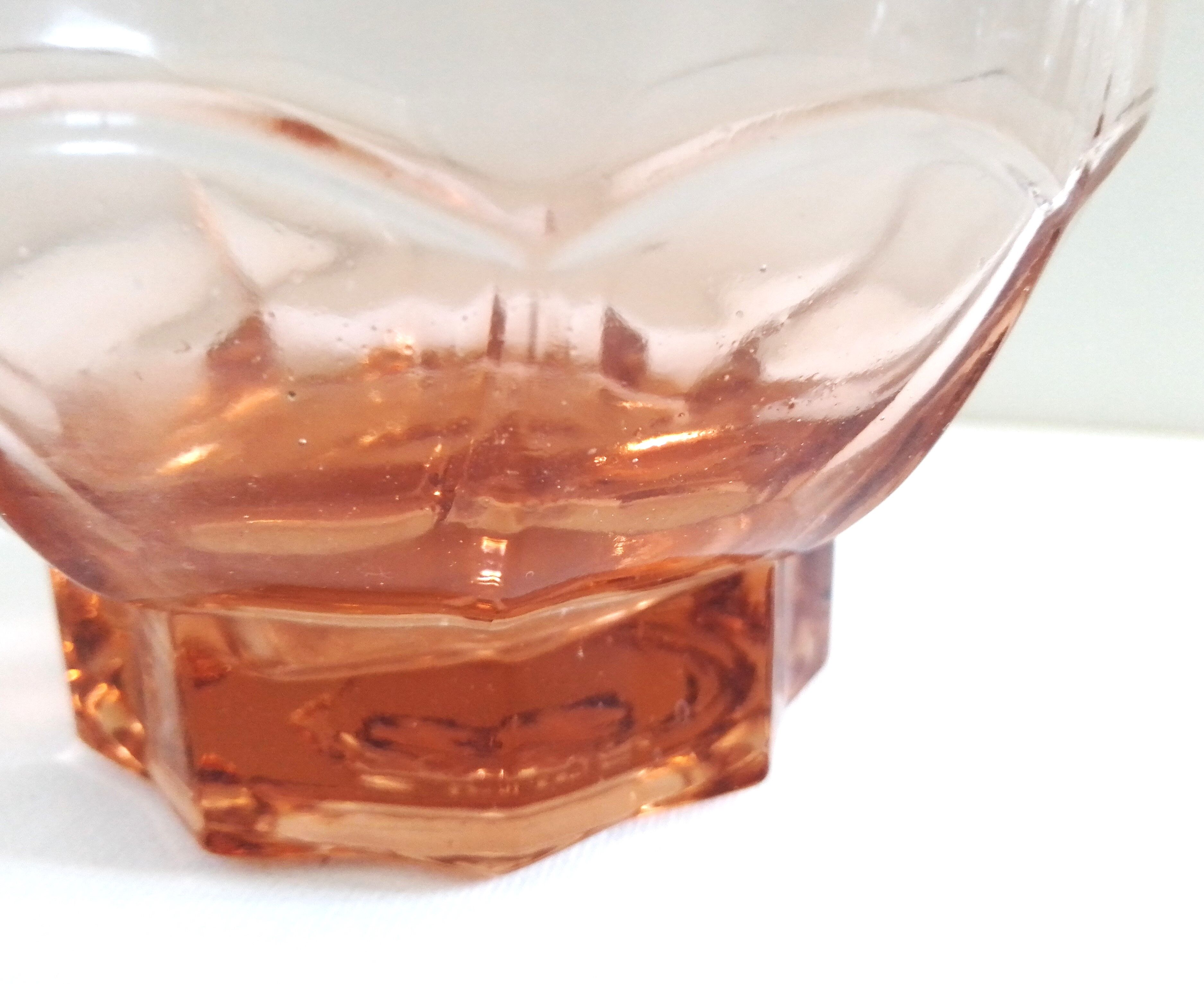Pink molded glass decanter, Luminarc
