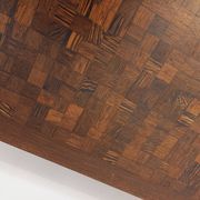 Vintage rectangular coffee table by Dieter Wackerlin in wood mosaic.