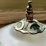 Openwork glass and brass ceiling lamp