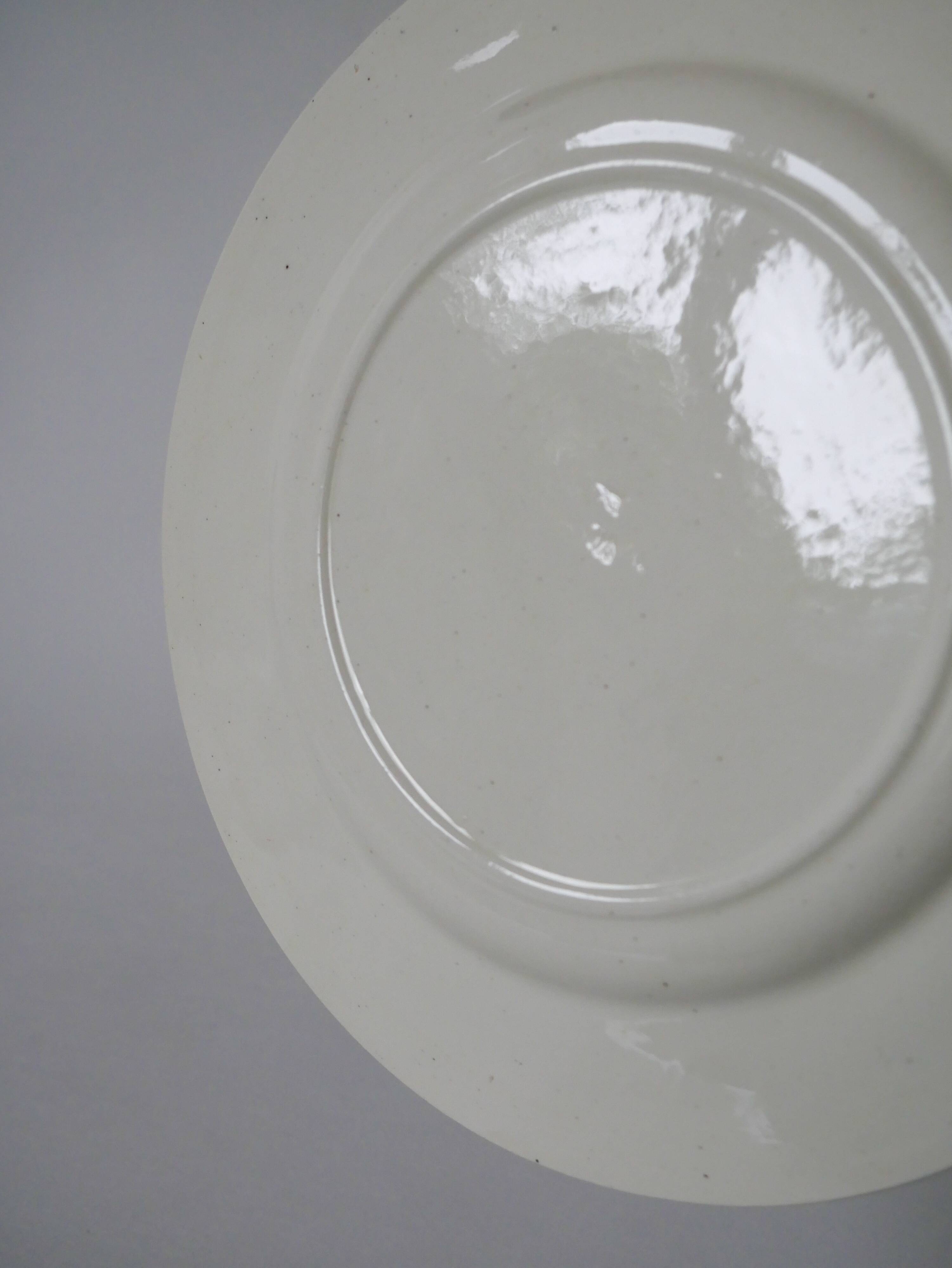 Set of 5 flat plates in terre de fer salins 19th century