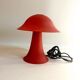 Vintage mushroom lamp red glass frosted effect