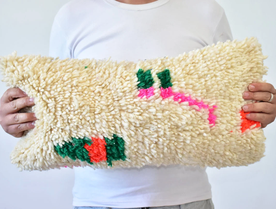 Colorful Moroccan carpet pillow 53x26cm