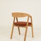 Set of 6 Dining Chairs – Natural Oak & Terracota Upholstery