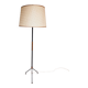 Vintage tripod floor lamp in black lacquered metal and brass, 50s