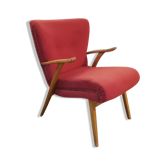Fauteuil zig zag wing années 50 60 rose fushia
