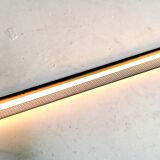 Black lacquered perforated metal table lamp with neon lighting - vintage from the 80s / 90s