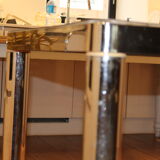 Table from the 70's formica in white and stainless steel