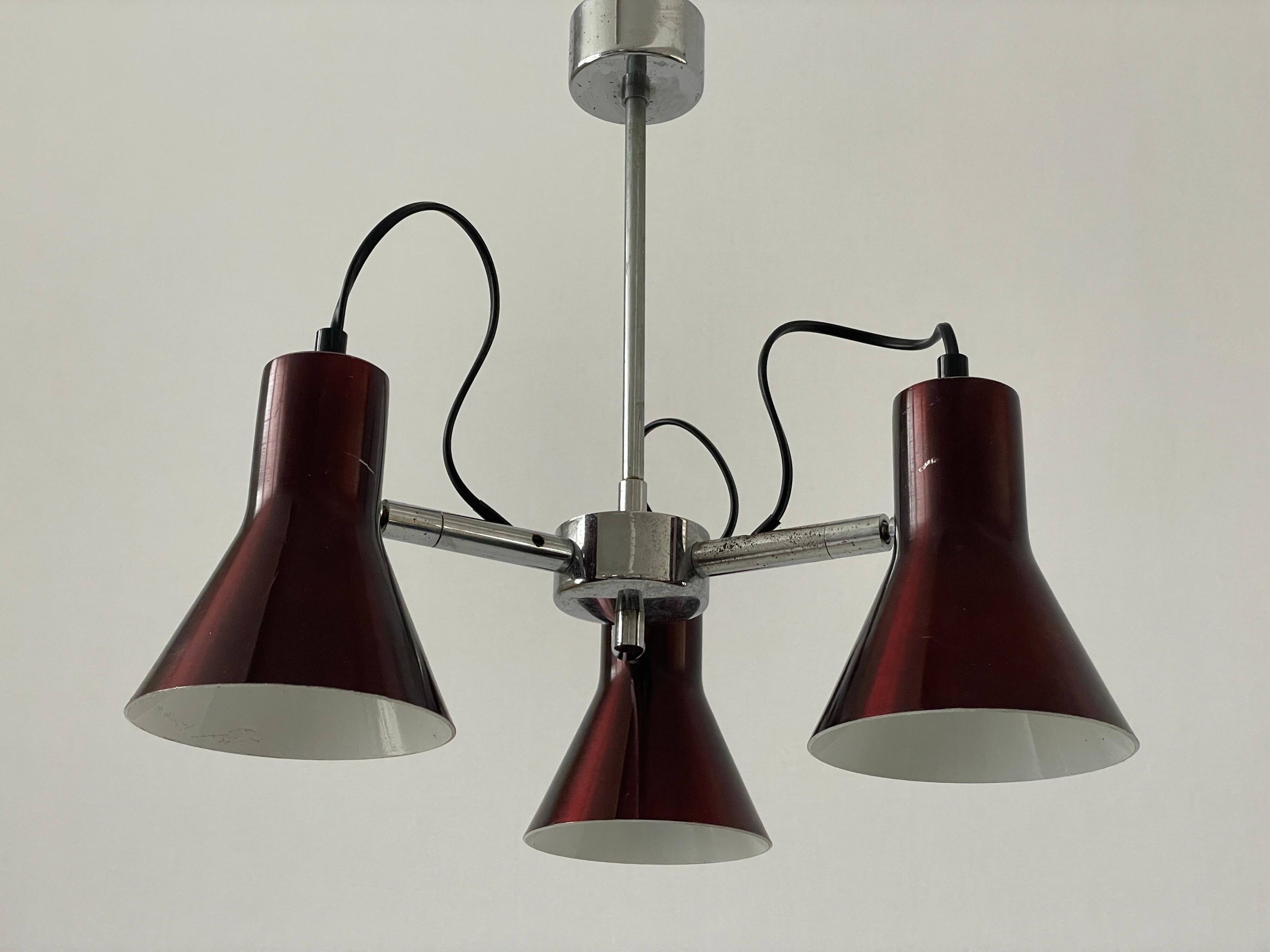 A Space Bordeaux ceiling light with 3 arms, 1970s, Germany