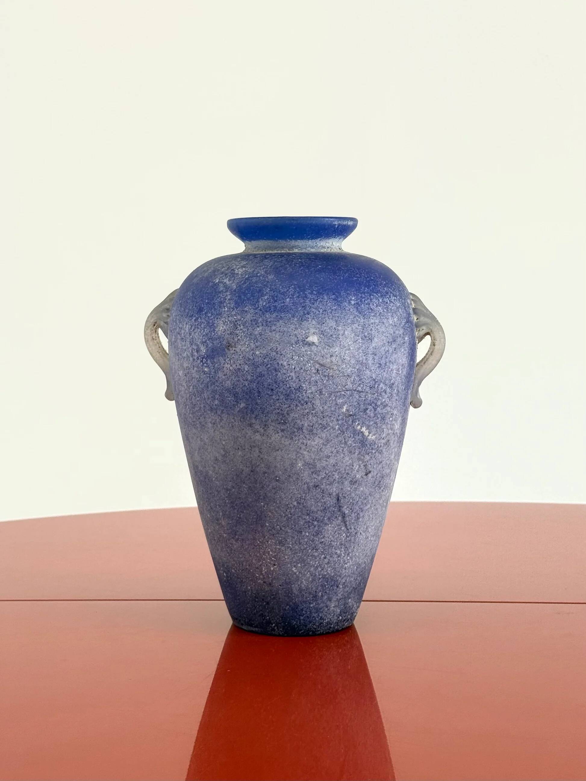 Vintage Murano amphora vase cobalt blue
