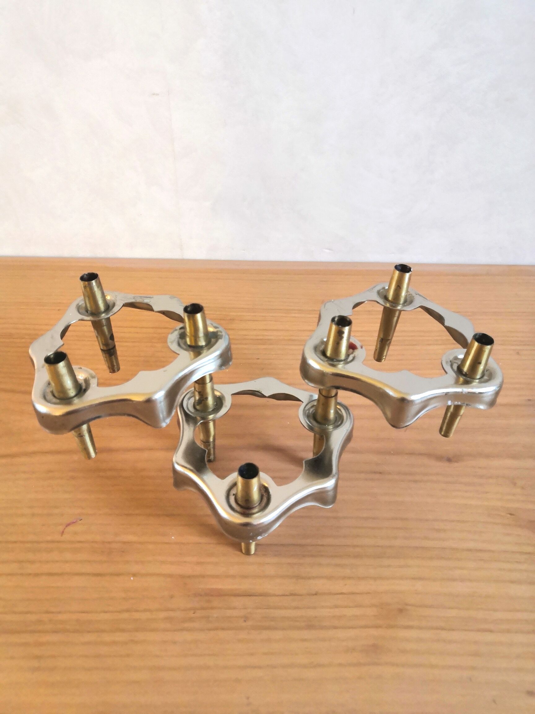 3 bougeoirs design années 70