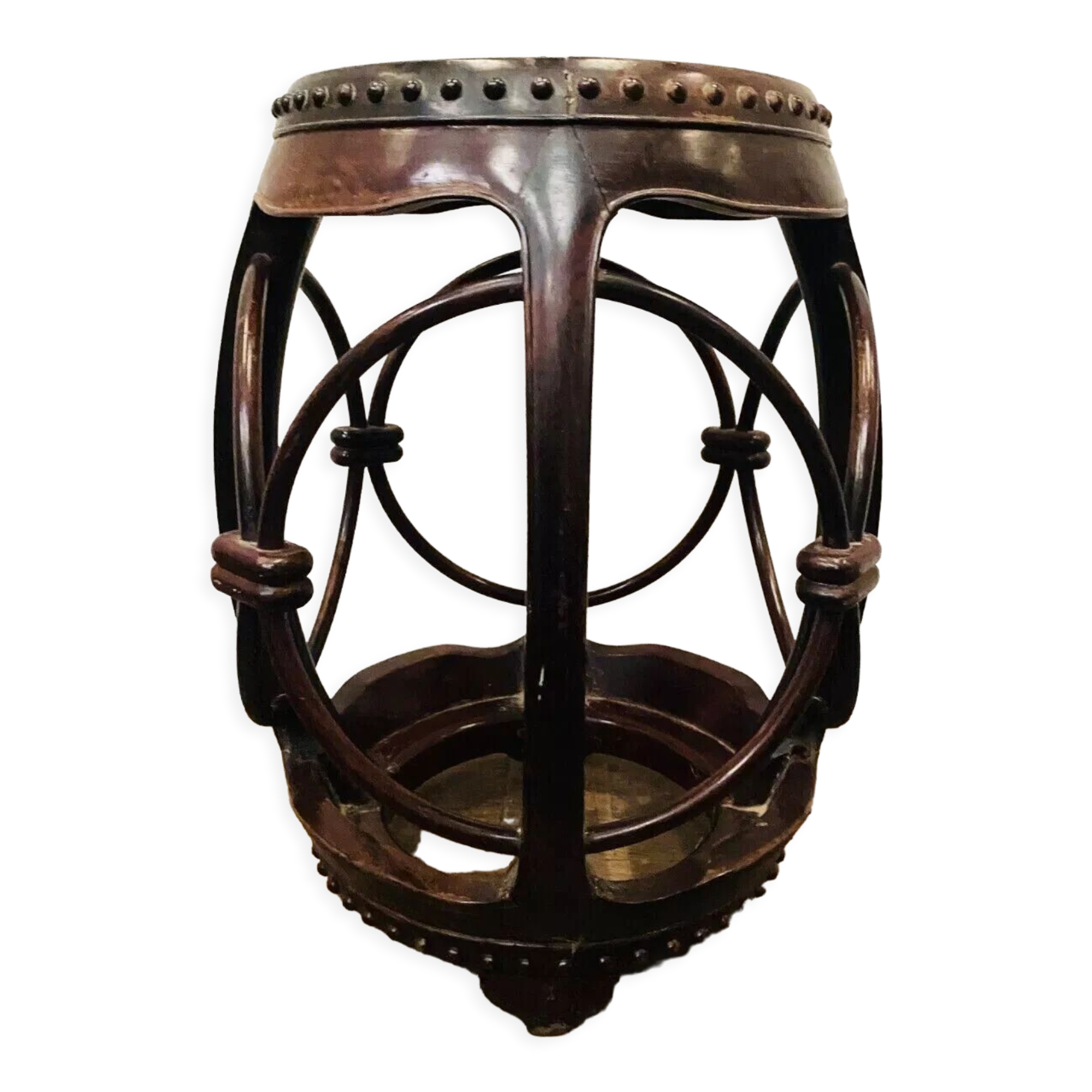 Round pedestal table in iron wood XX century