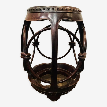 Round pedestal table in iron wood XX century