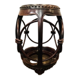 Round pedestal table in iron wood XX century