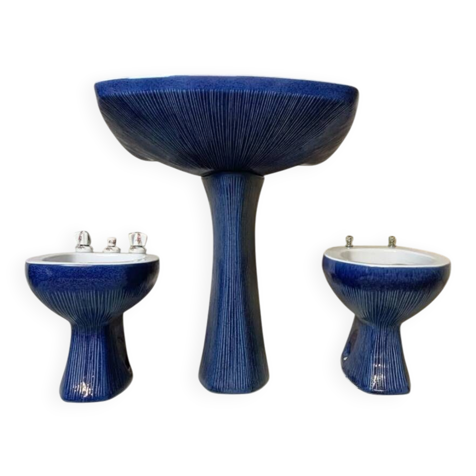 Ensemble bleu "Gardenia" d'Antonia Campi pour Richard Ginori.