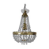 Lustre " montgolfière " à pampilles Deknudt années 40