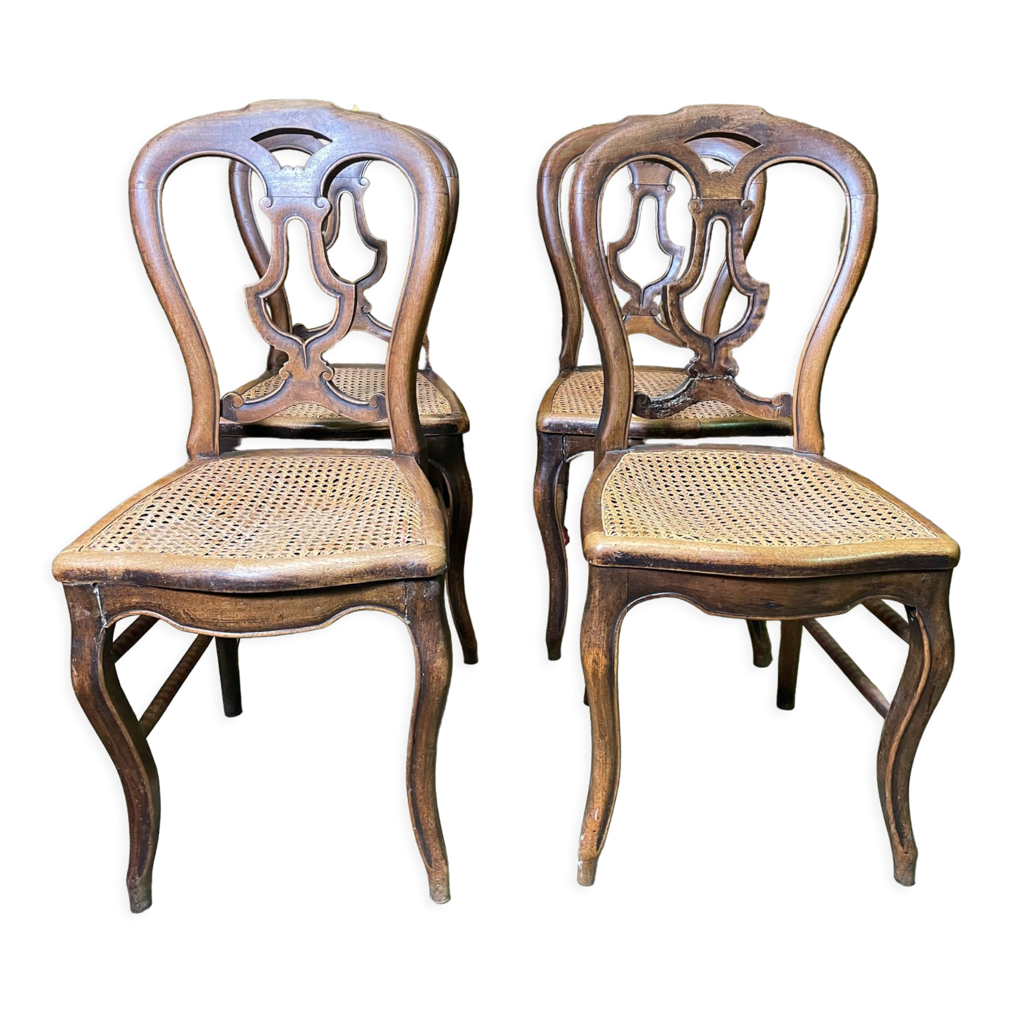 Suite of 4 Louis Philippe chairs in canning