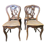 Suite of 4 Louis Philippe chairs in canning