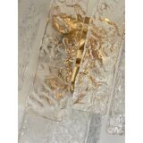 Pair of contemporary hammered strips ”listelli” murano glass wall sconces