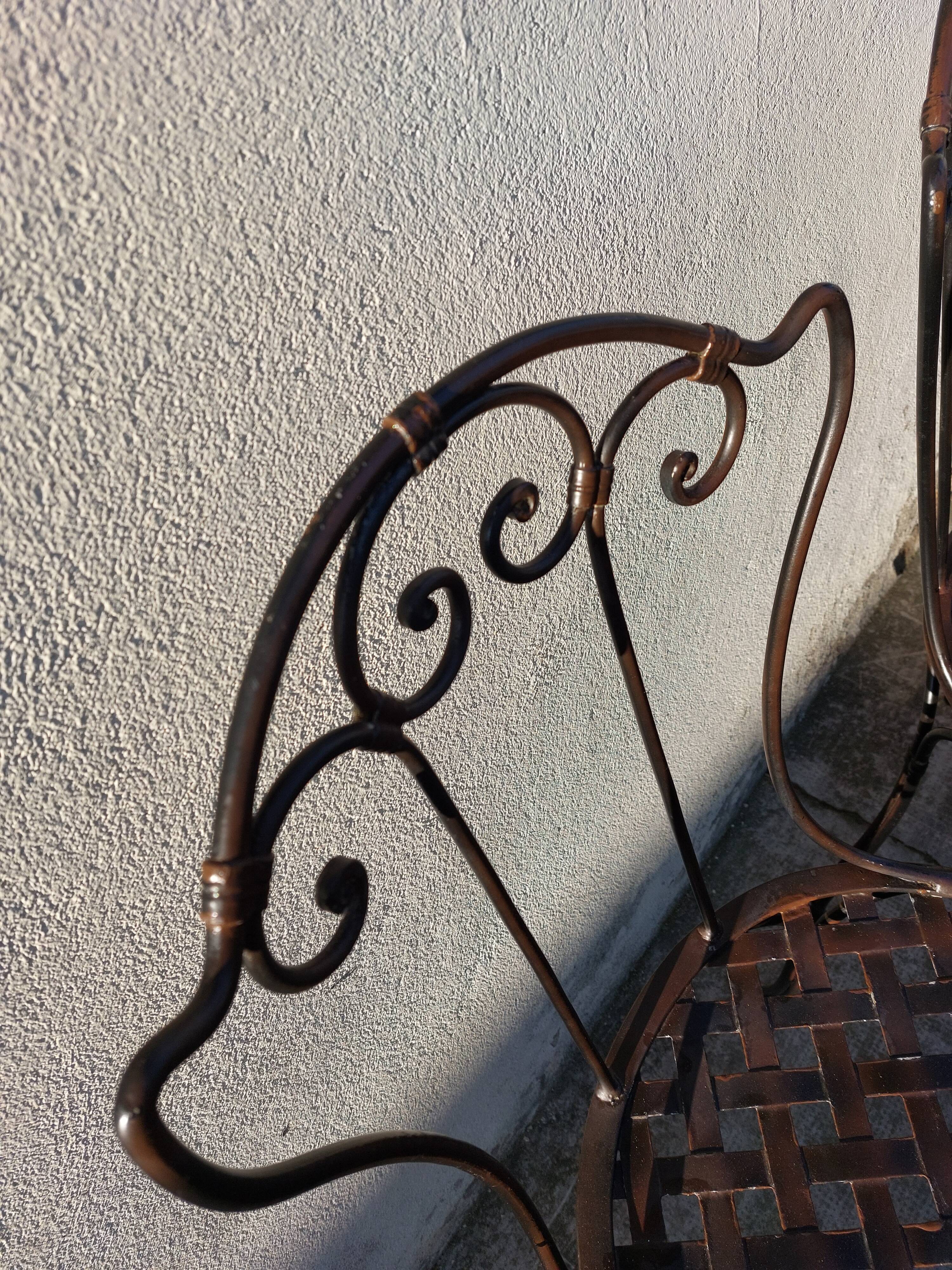 Série de 4 chaises de jardin en fer forgé