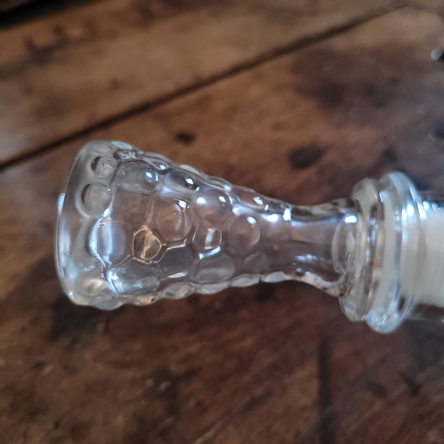 Moulded glass carafe with grape cluster decoration – 1950s