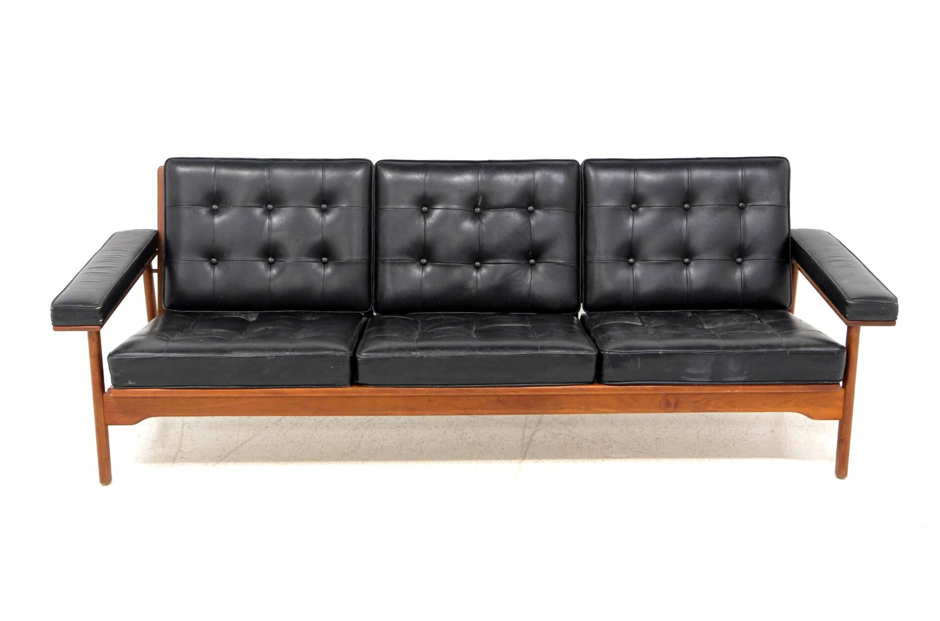 3-seater leather sofa, ope olof persson, sweden, 1960s