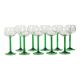 Set of 10 Vintage Luminarc Alsace Wine Glasses Thick Green Stems