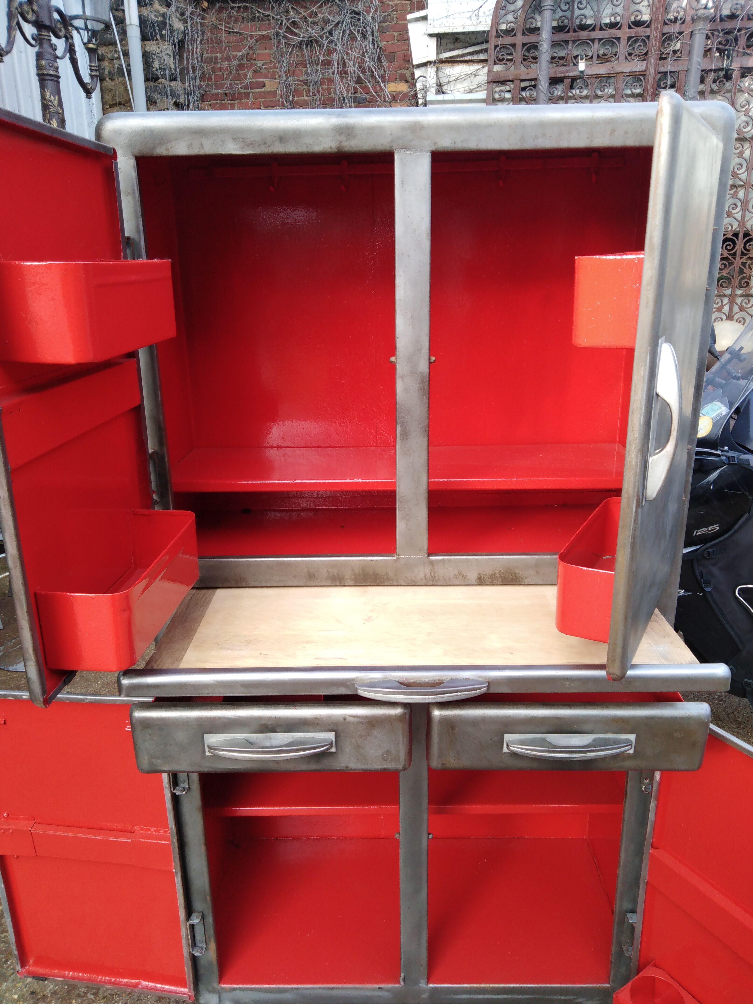 1950 industrial style high metal buffet