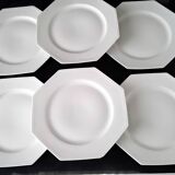 6 flat plates made of Limoges porcelain
