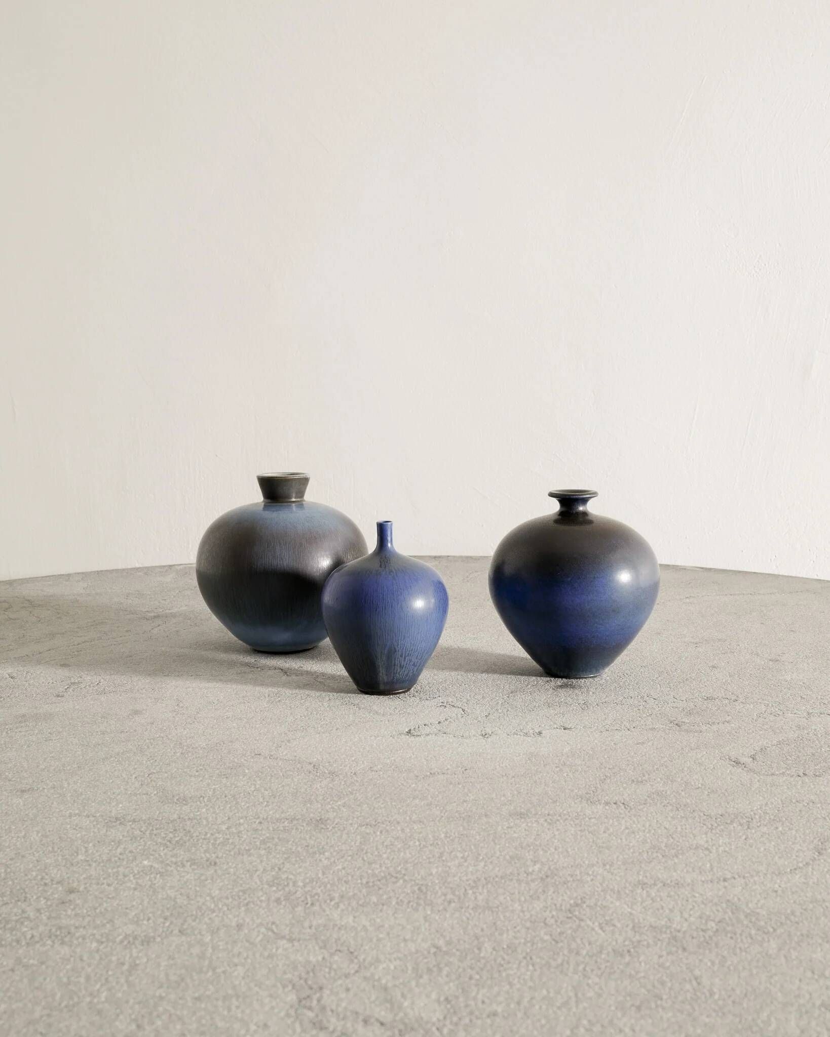 Vintage Swedish Mid Century Blue Vase by Berndt Friberg, 1970s