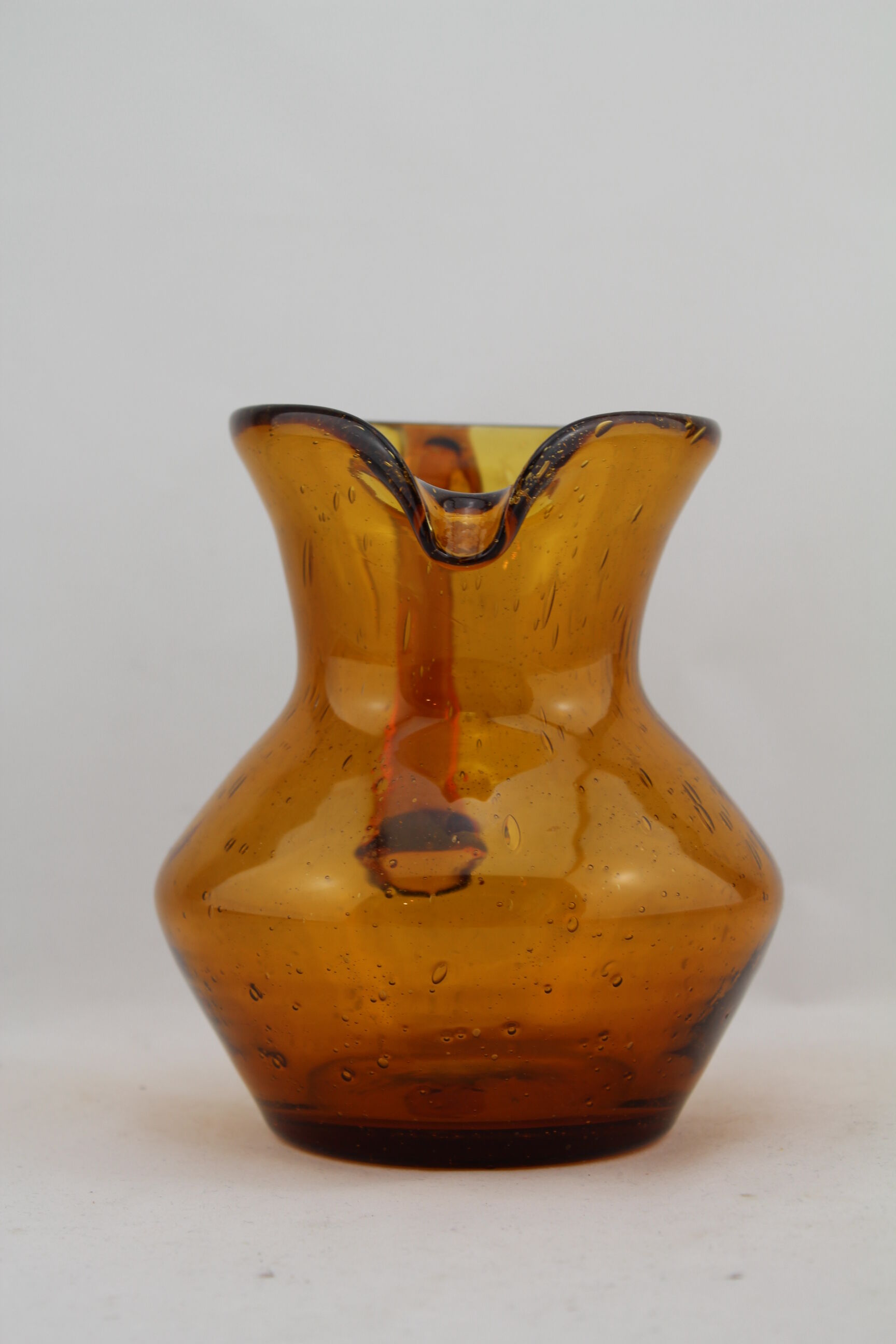 Orange pitcher Biot bubble glass