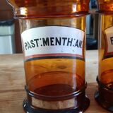 Pair of brown glass pharmacy jars