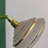 Vintage wall lamp with white and gold granite glass shade