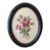 Oval frame - floral canvas