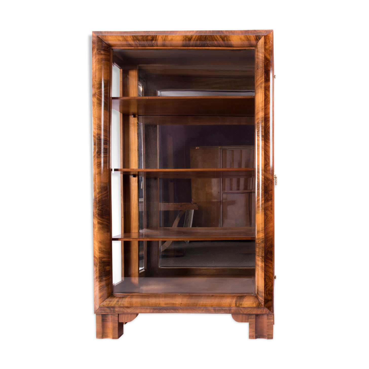 Vitrine art-déco en noyer