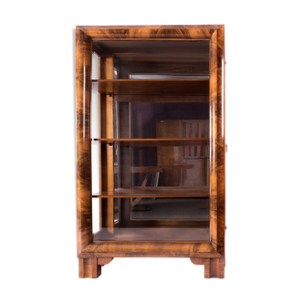 Vitrine art-déco en noyer