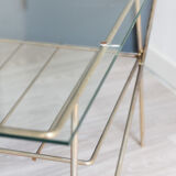 Glass and metal coffee table