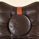 70s design chaise longue, chocolate leather, tufted, profile S.