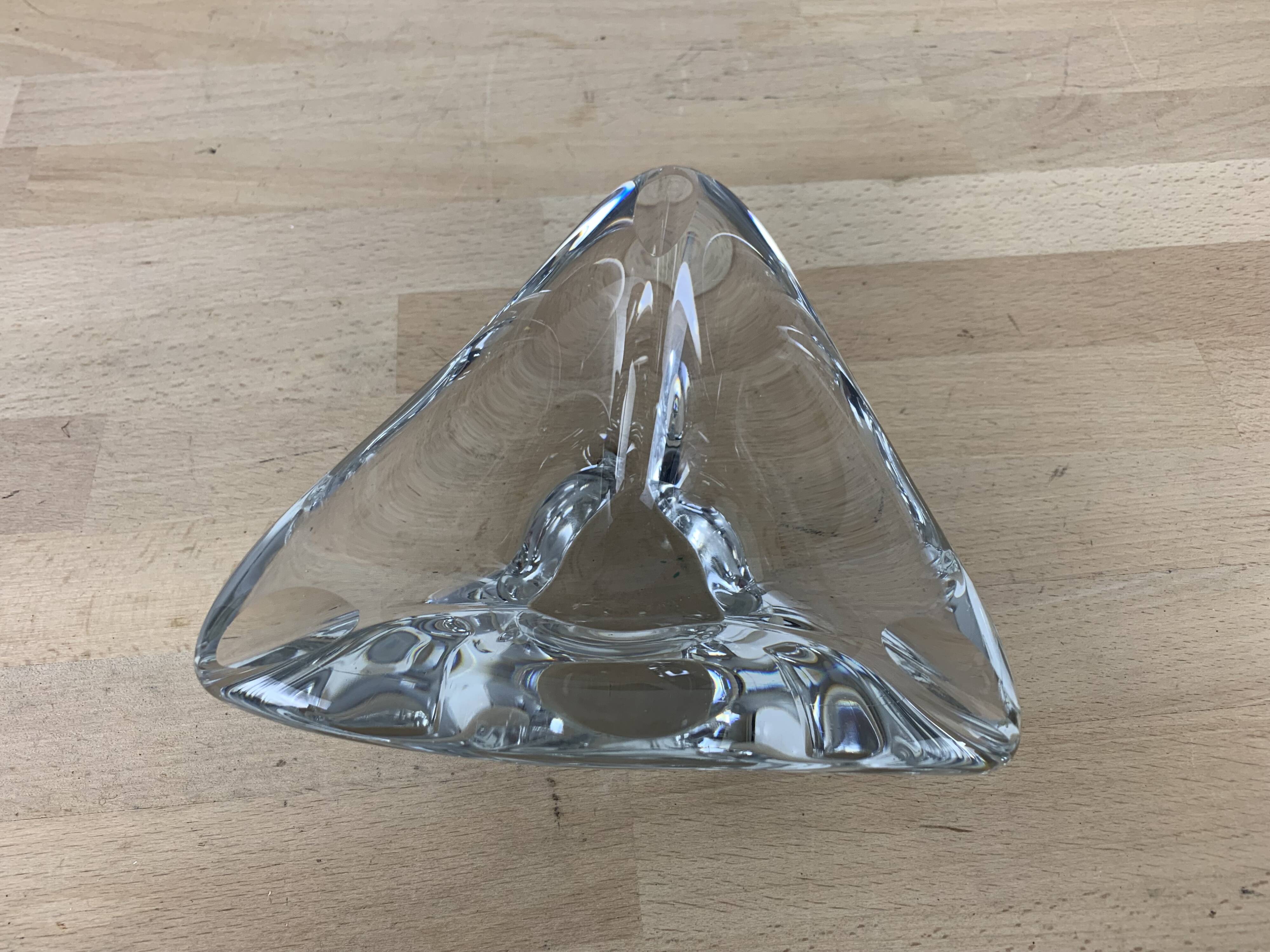Empty ashtray trilobed crystal bag Daum