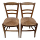 2 antique straw chairs