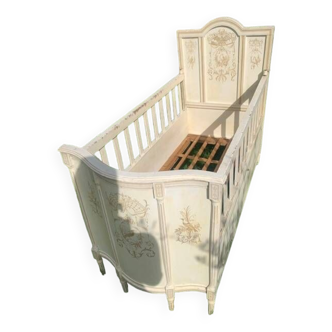 Antique painted children's bed