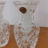 2 bougeoirs en  en cristal d'Arques