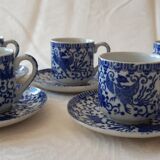 5 tea cups and fine porcelain saucers from Japan