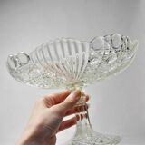 Large fruit bowl or display stand on foot in vintage/antique pressed glass