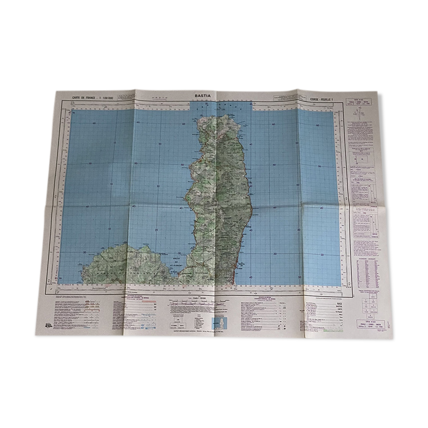 Map Bastia Cap Corse 1981