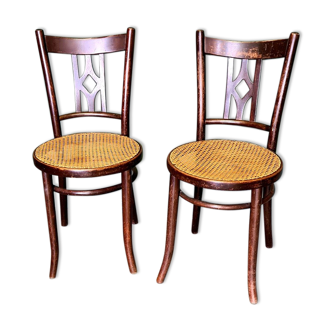 2 old beech Thonet chairs, 1900s