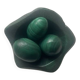Ashtray / pocket tray in natural malachite, with its three eggs.